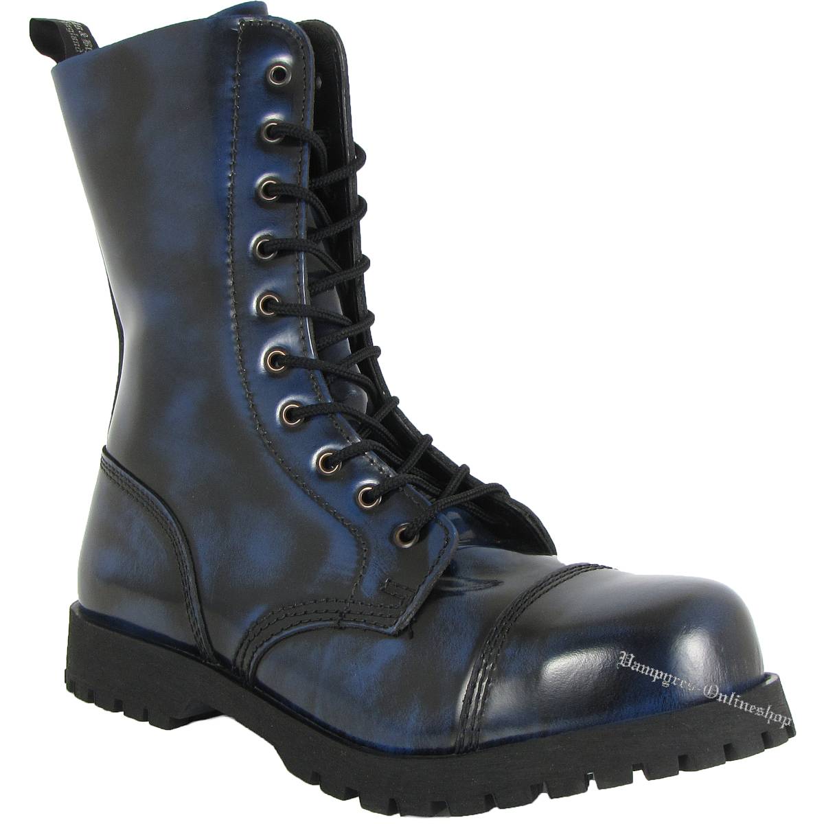 Boots & Braces 10-Loch Blau Rub Off Schwarz Blau Stiefel Rangers